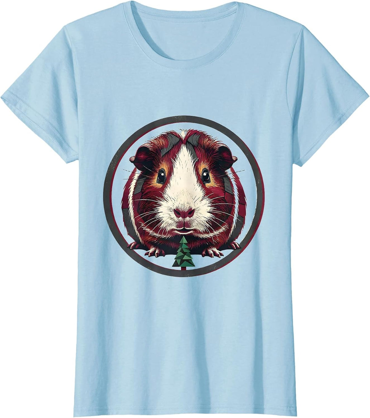 Guinea Pig Christmas Pet Lover Whimsical Holiday T-Shirt - Baby Blue
