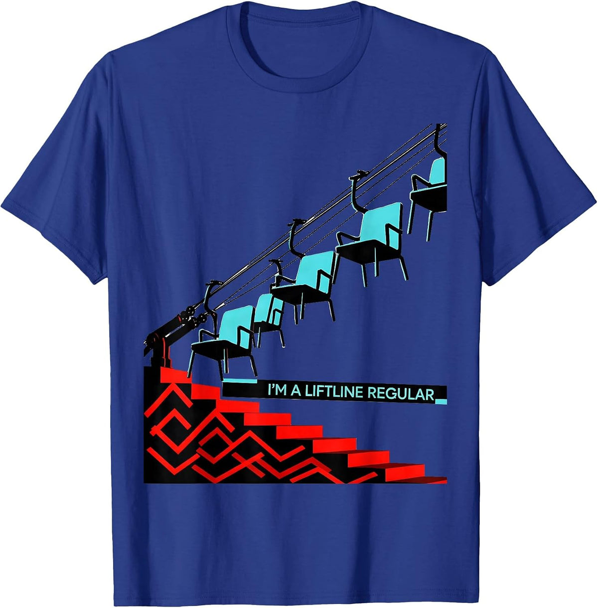 I'm A Liftline Regular Funny Ski Dad Snowboarder Humor T-Shirt - Royal Blue