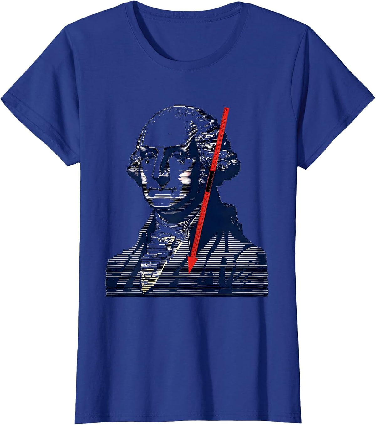 Women's George Washington Bust Patriotic Political Humor T-Shirt - Royal Blue