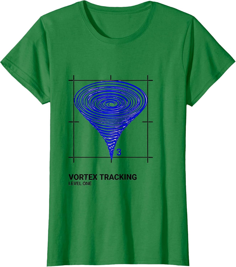 Women's Vortex Tracking Level One Funny Storm Chaser Meteorology T-Shirt - Kelly Green