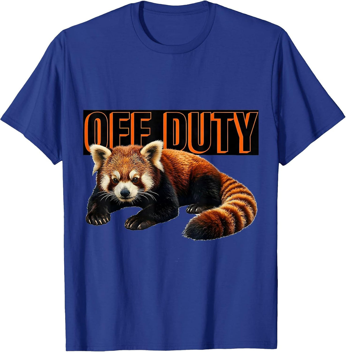 Off Duty Brutalist Graphic Red Panda Lover Animal Enthusiast T-Shirt - Royal Blue