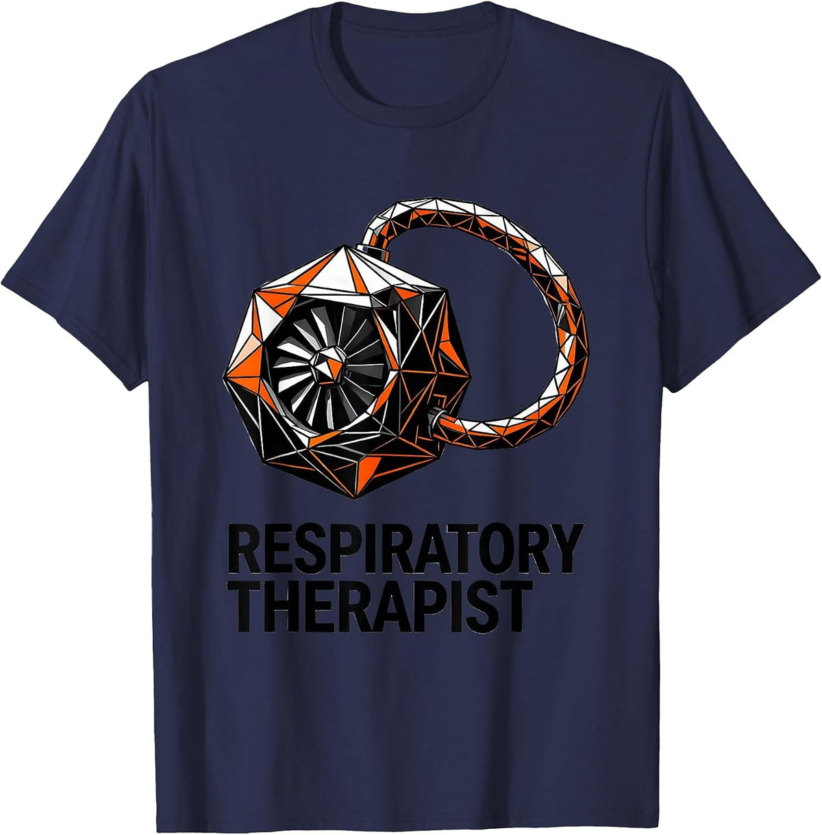 Men's Respiratory Therapist Geometric RT Care Week Graduation T-Shirt - Navy Blue