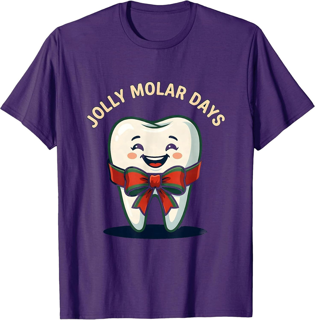 Jolly Molar Days Funny Dental Christmas Dental Staff Crew T-Shirt - Purple