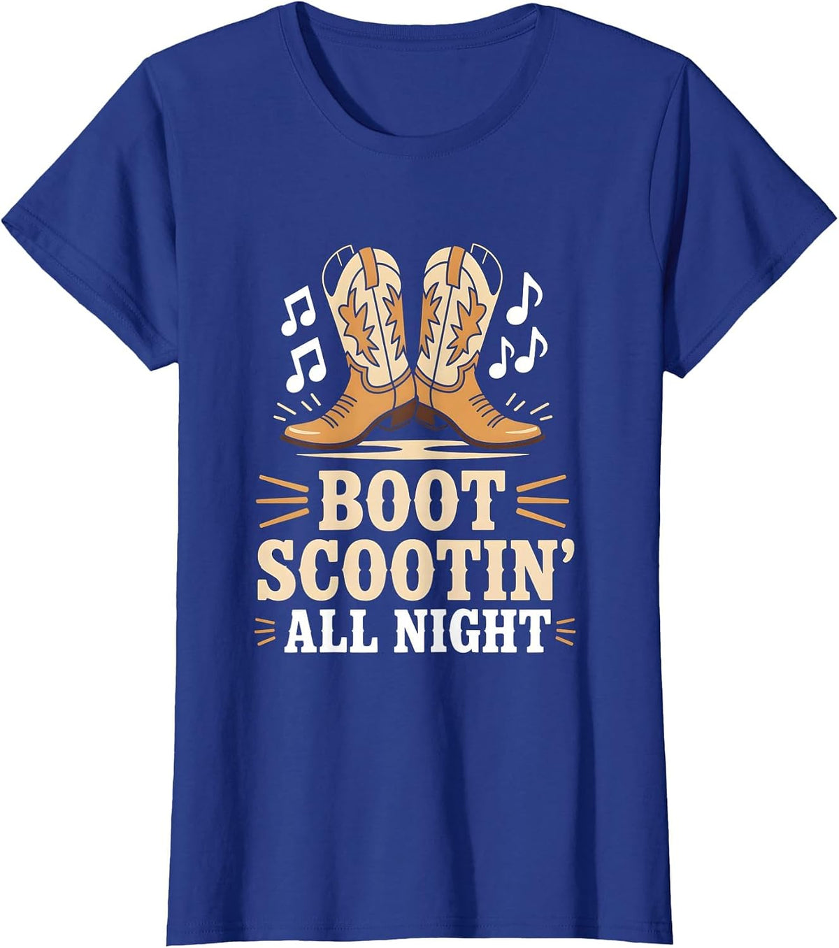 Boot Scootin’ All Night Country Line Dancer T-Shirt - Royal Blue