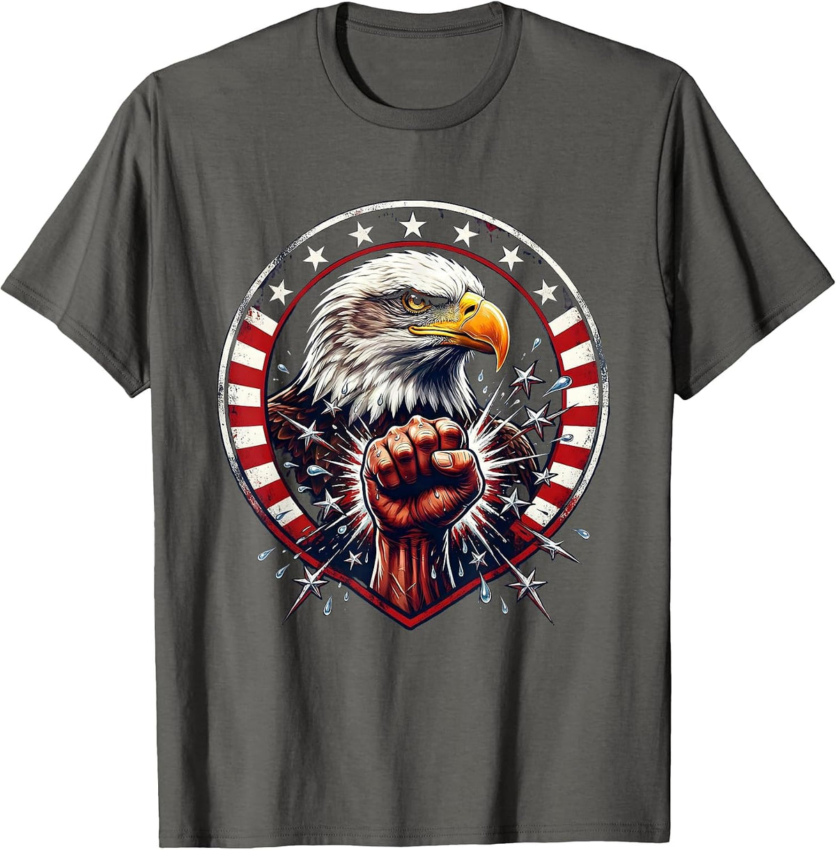 American Boxer Mid-Punch Fighter Graphic T-Shirt - Asphalt Grey
