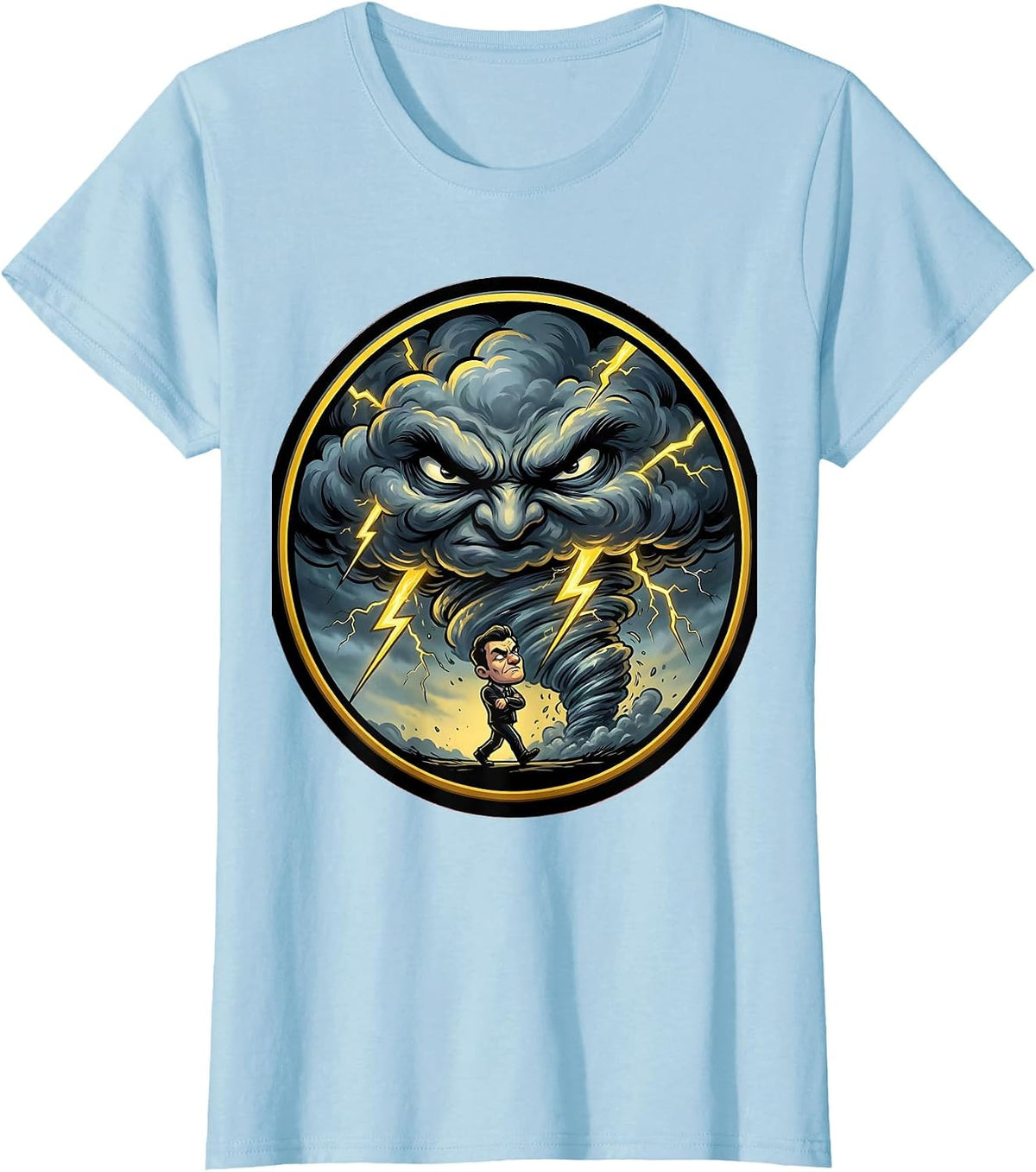 Foolish Mortals Storm Chaser Graphic Design T-Shirt - Baby Blue
