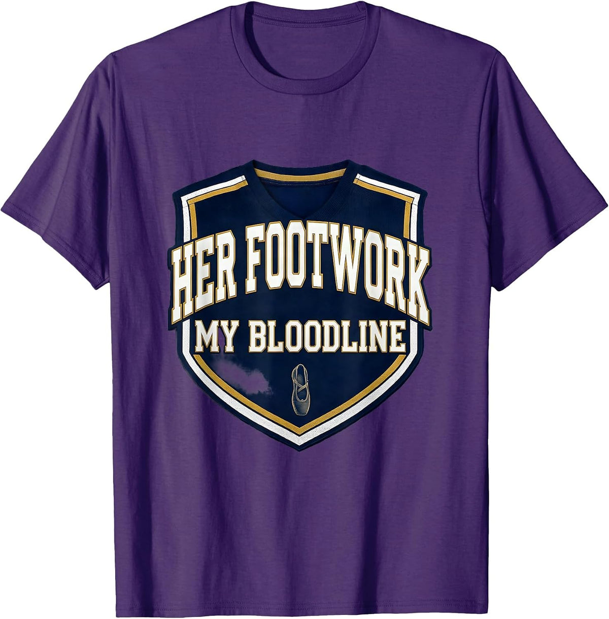 Men's Her Footwork My Bloodline Funny Dance Dad Father Humor T-Shirt - Purple