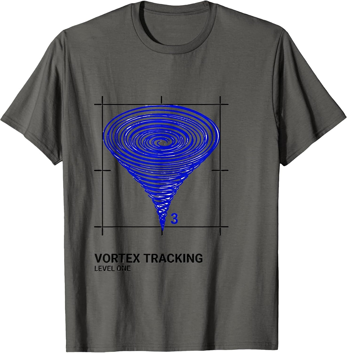 Men's Vortex Tracking Level One Funny Storm Chaser Meteorology T-Shirt - Asphalt Grey