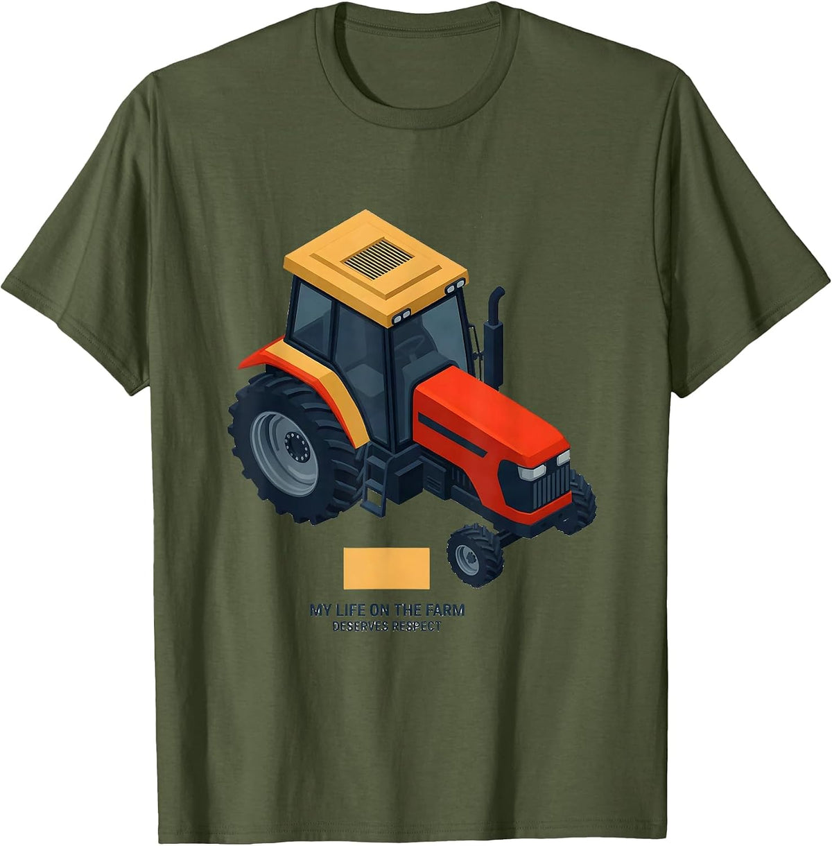 Men's My Life On The Farm Deserves Respect Patriotic Farmer Rural T-Shirt - Olive Green