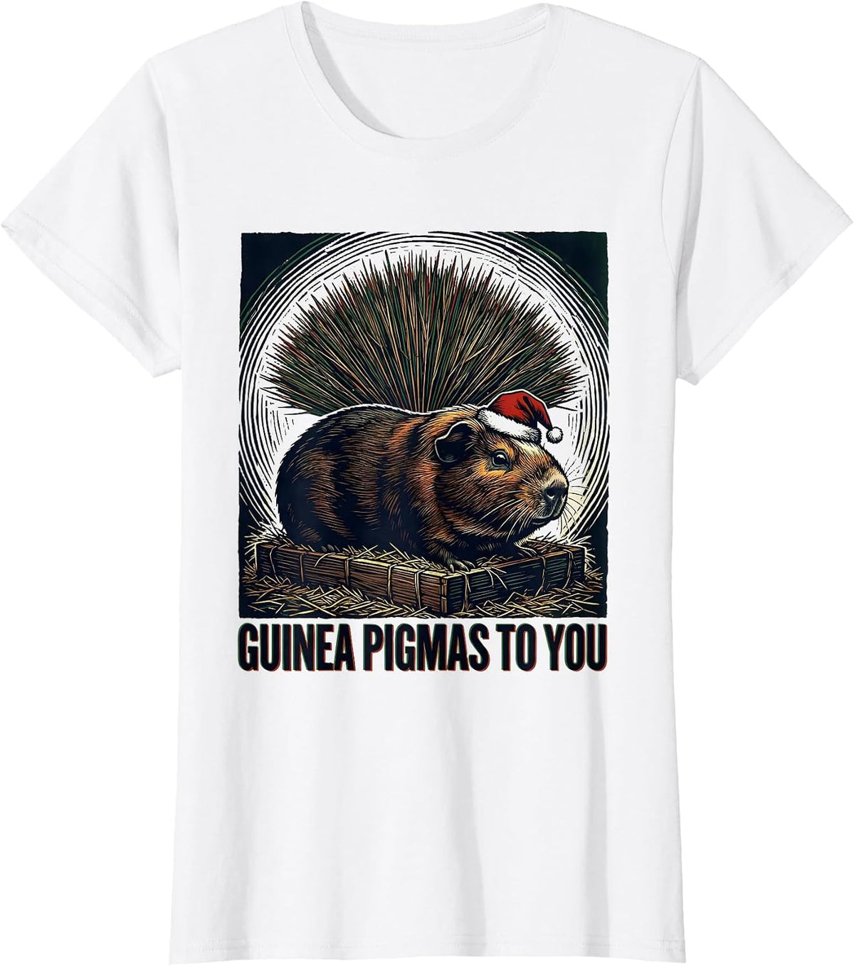 Women's Guinea Pigmas To You Funny Guinea Pig Owner Christmas T-Shirt - White