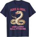 Ball Python Art for Women Mom Girls Ball Python Snake Lover T-Shirt - Navy Blue