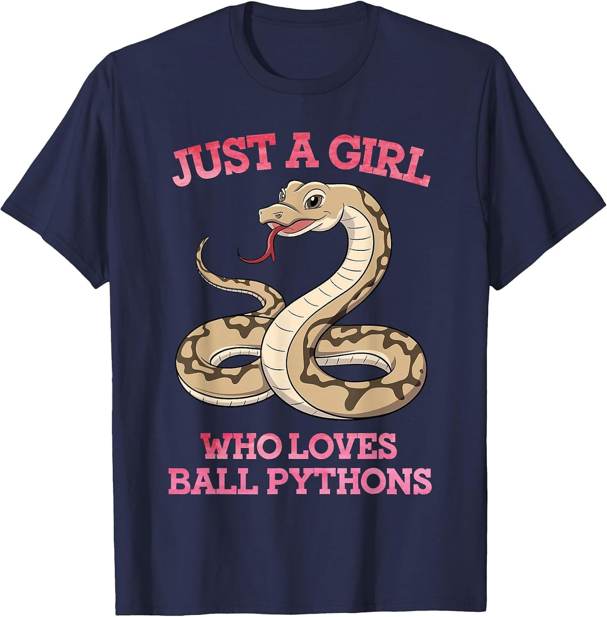 Ball Python Art for Women Mom Girls Ball Python Snake Lover T-Shirt - Navy Blue