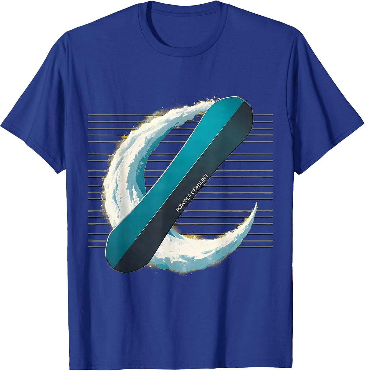 Powder Deadline Midcentury Modern Snowboarder Gift Winter T-Shirt - Royal Blue