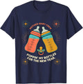 MOTHER-BABY CREW POPPIN' MY BOTTLES FOR THE NEW YEAR Nurse T-Shirt - Navy Blue