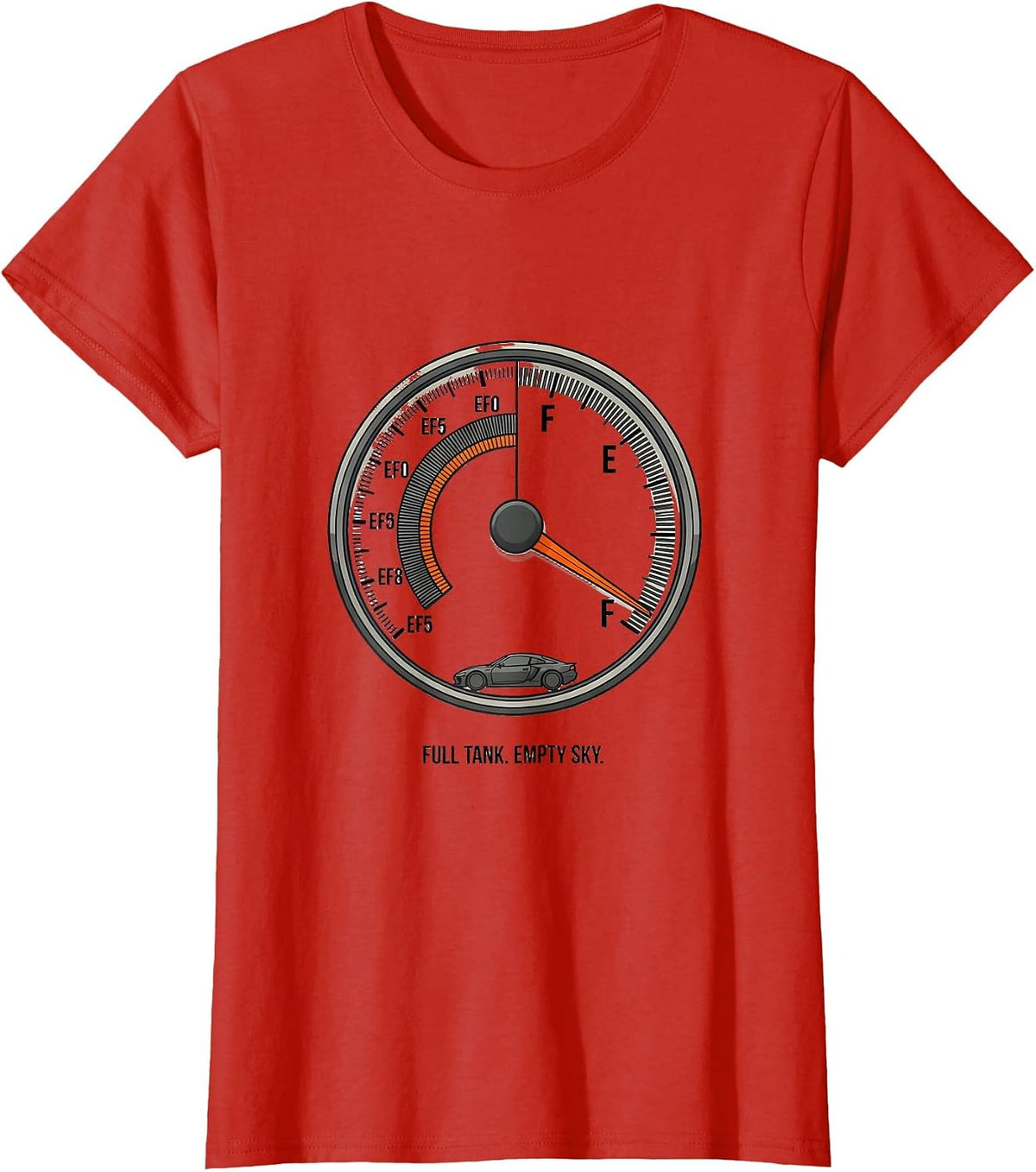 Women's Full Tank. Empty Sky Editorial Conceptual Storm Chaser T-Shirt - Red