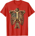 Men's Bones Don't Lie Bold Skeleton Graphic Design T-Shirt - Red