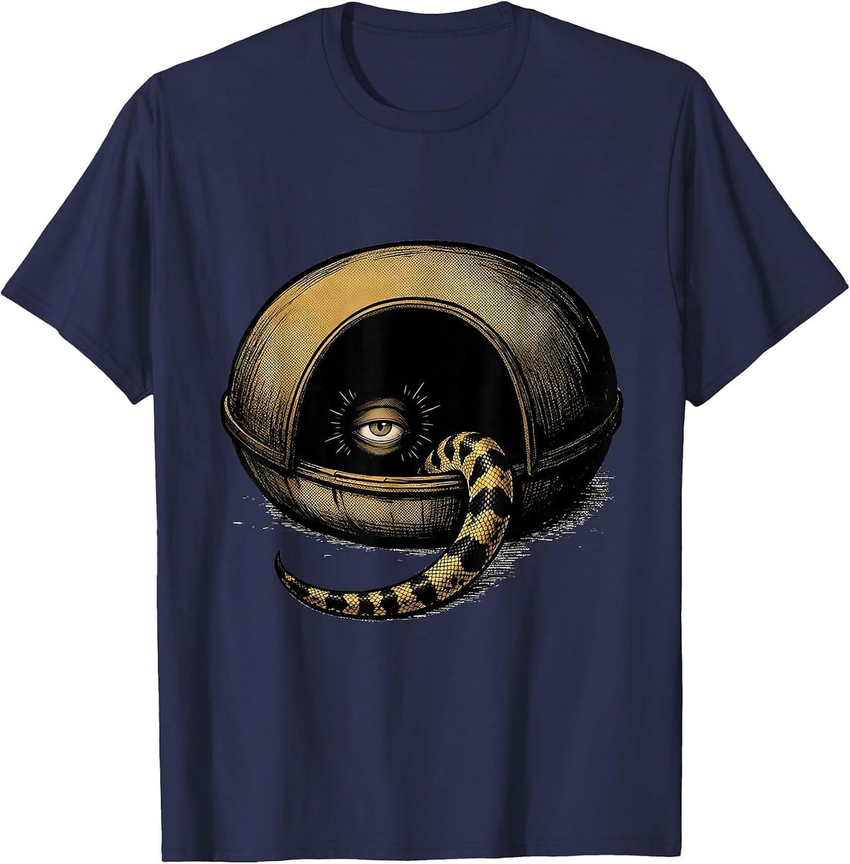 Banded Ball Python Comic Book Reptile Lover Humor T-Shirt - Navy Blue
