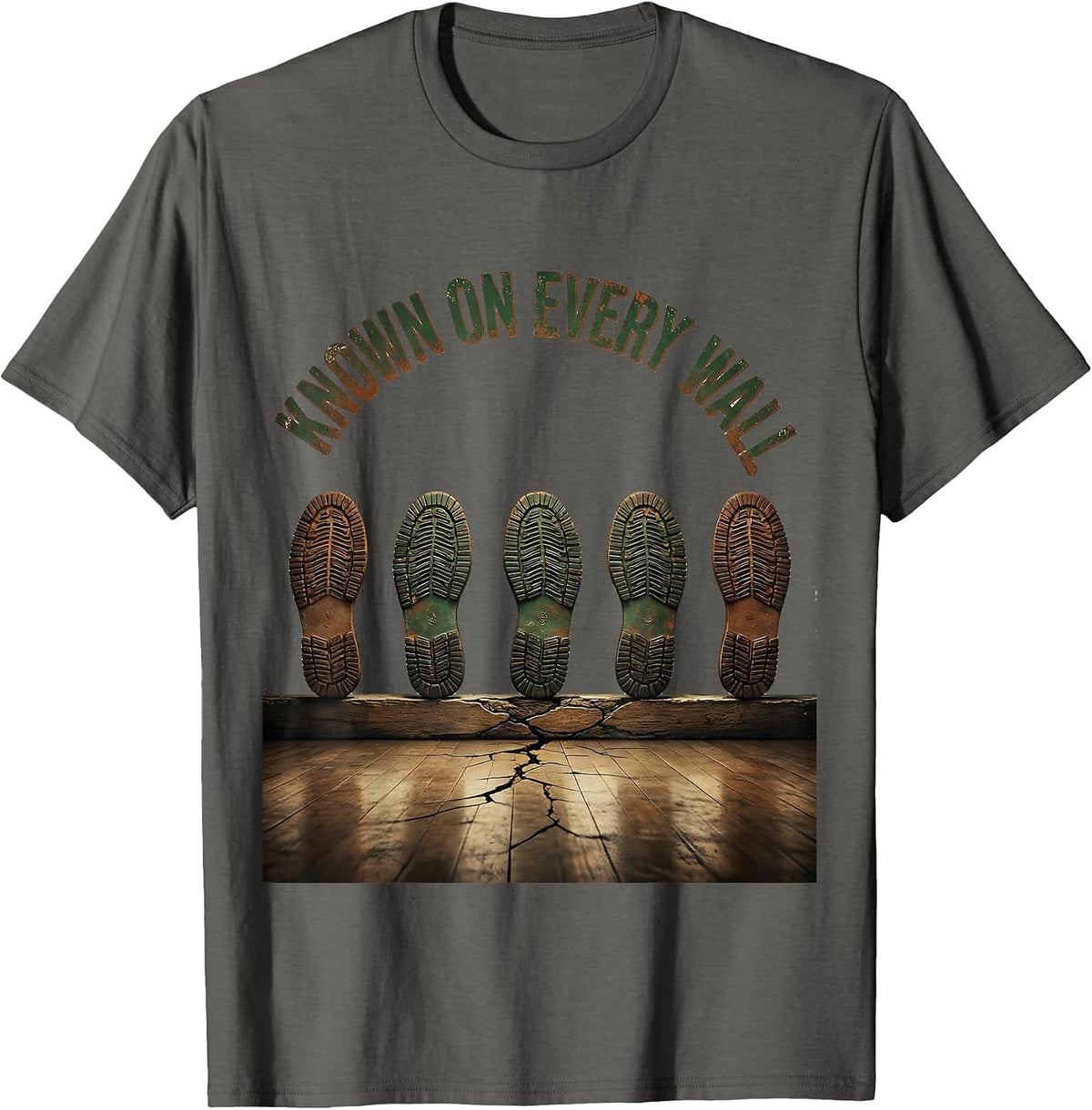 Known On Every Wall Vintage Dance Lover Line Dance Humor T-Shirt - Asphalt Grey