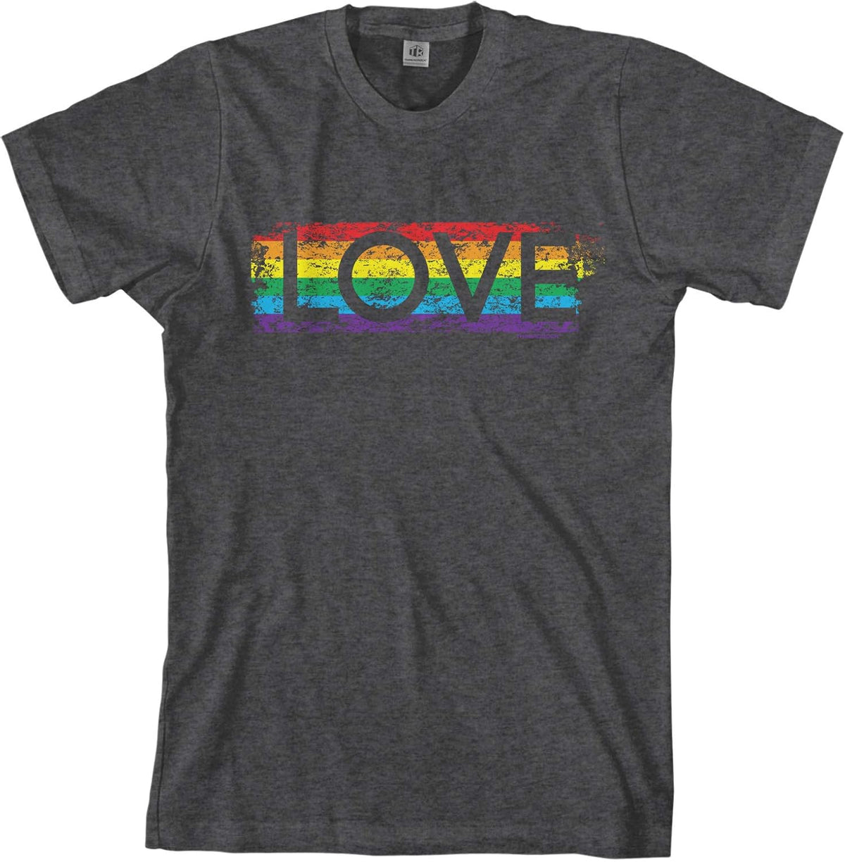 Threadrock Men's Gay Pride Rainbow Love T-Shirt - Dark Heather