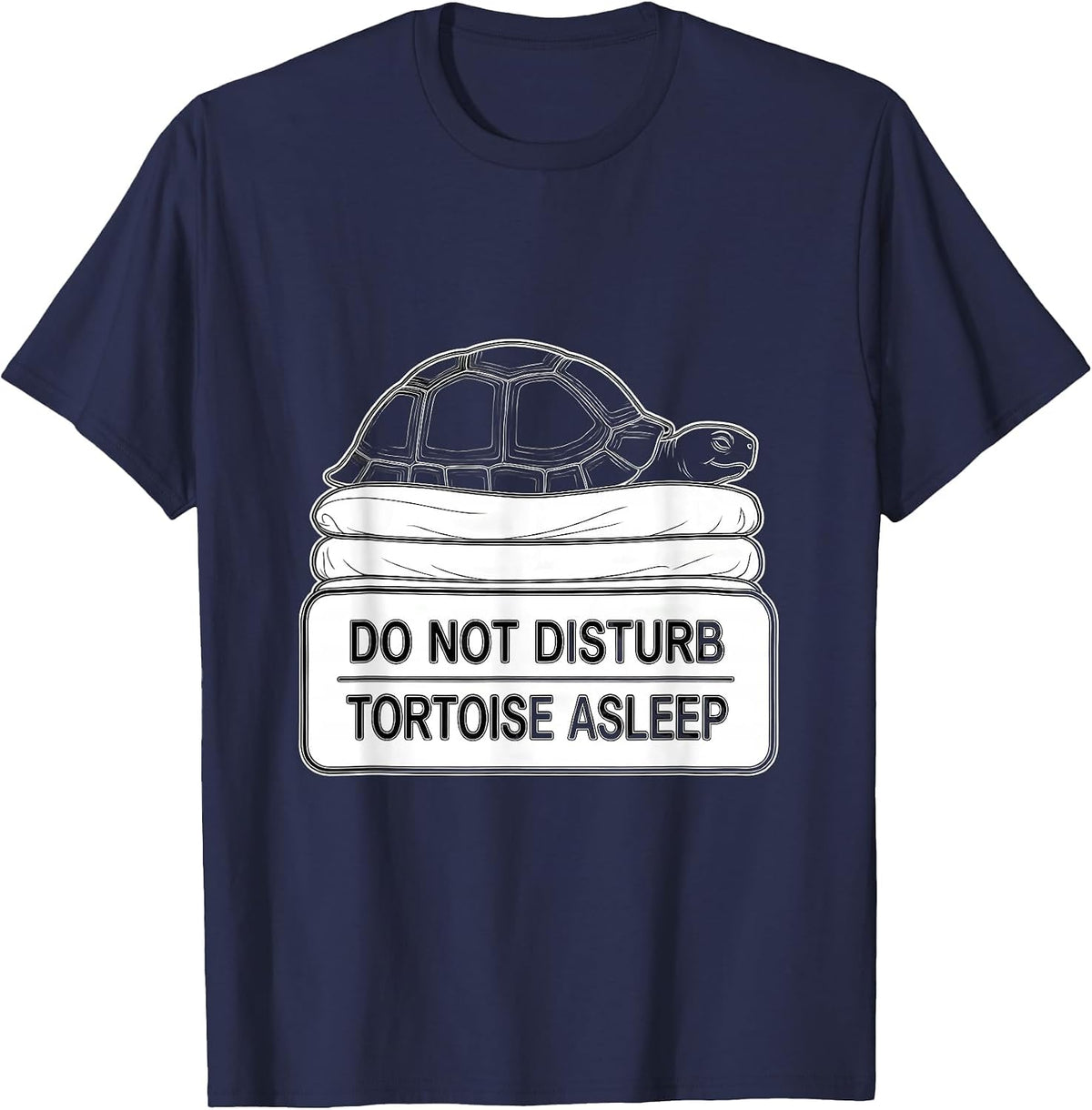 Do Not Disturb Tortoise Asleep Funny Animal Official T-Shirt - Navy Blue