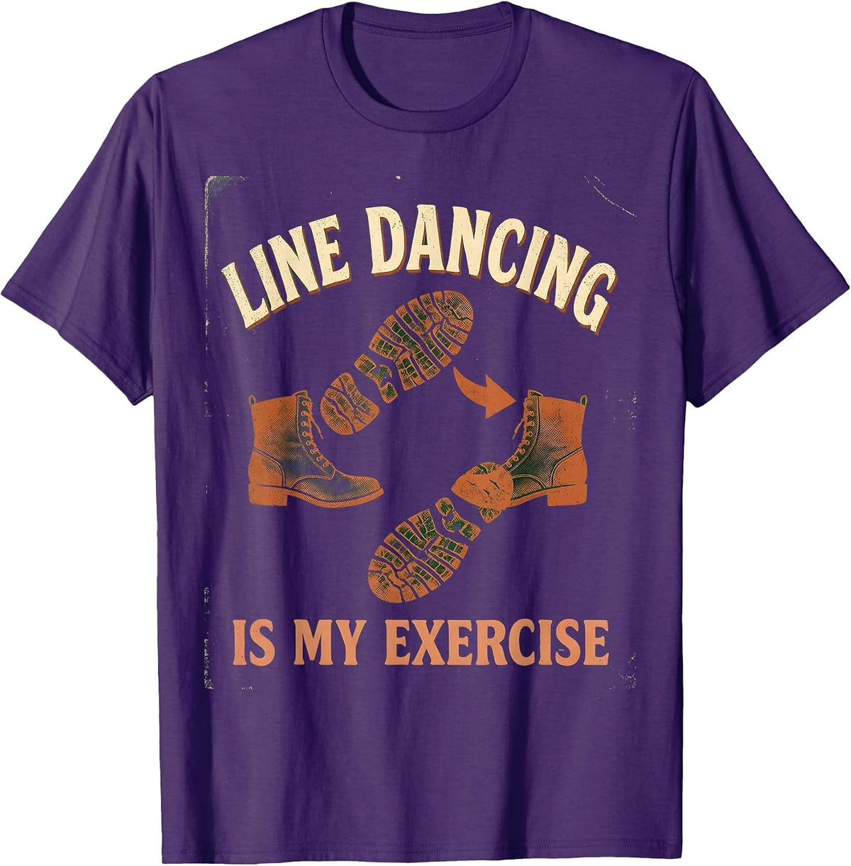 Men's Line Dancing Is My Exercise Vintage Dancer Humor Gift T-Shirt - Purple