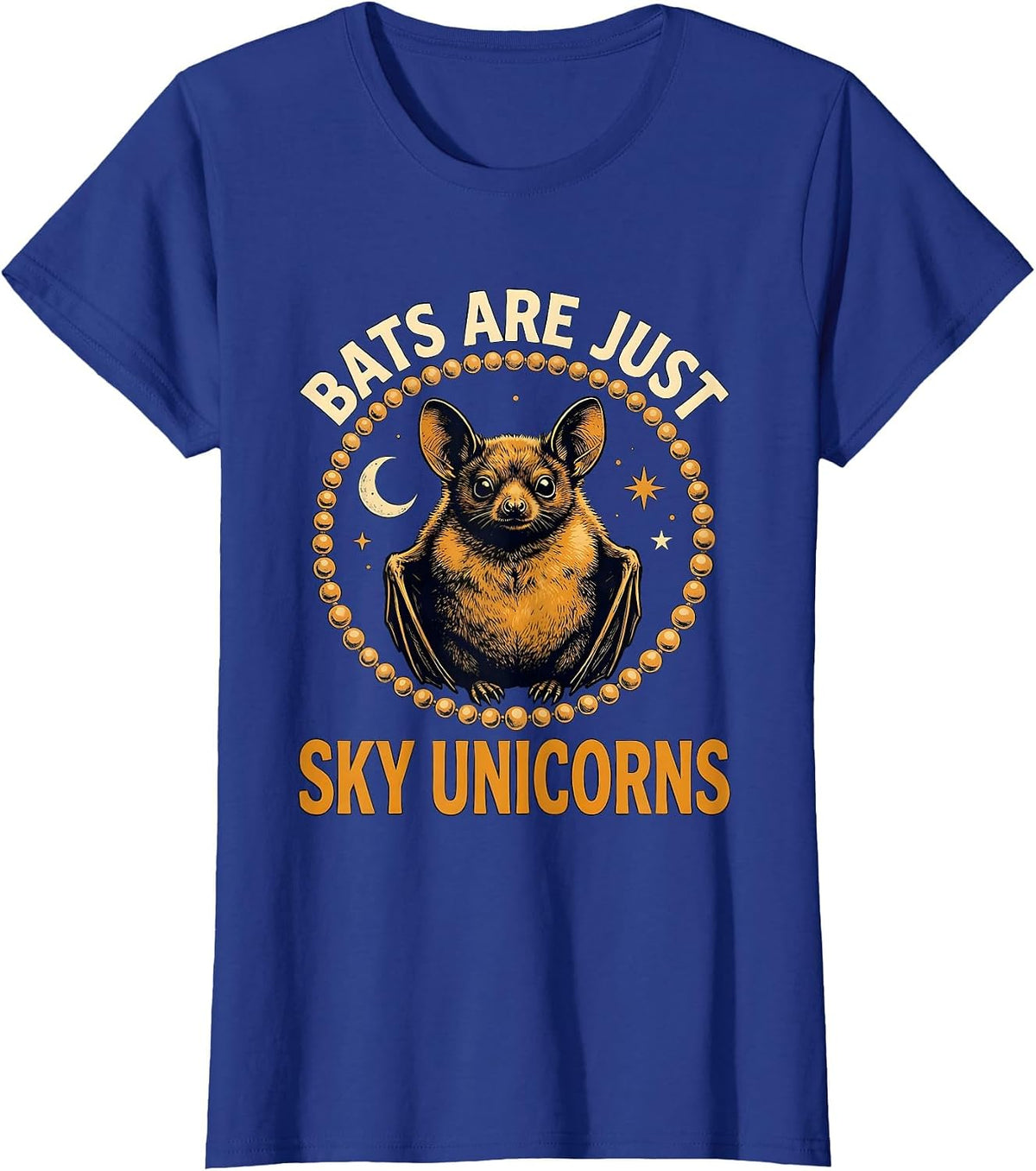 Women's Bats Are Just Sky Unicorns Funny Bat Lover Halloween Humor T-Shirt - Royal Blue
