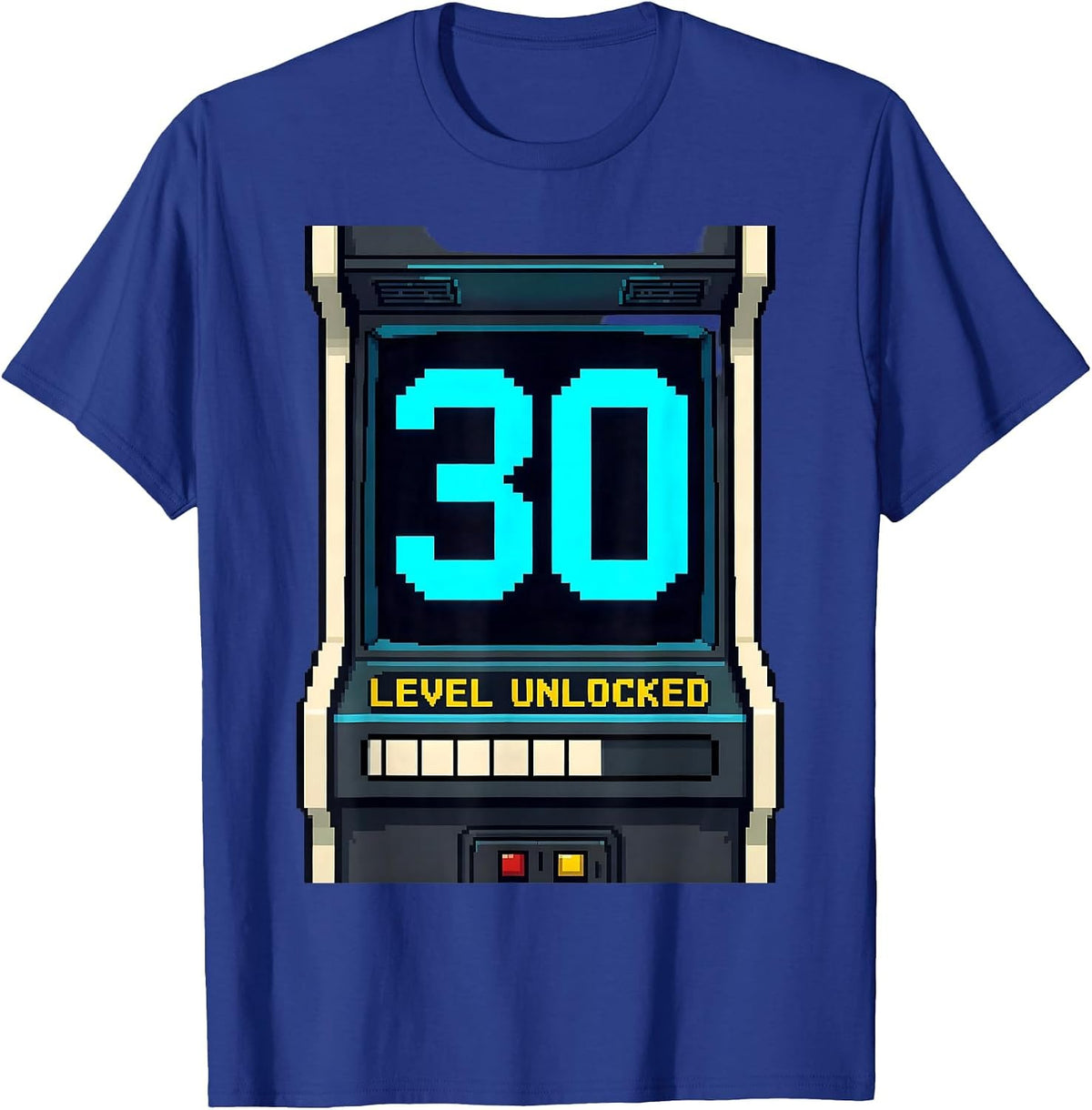 Level 30 Unlocked Pixel Art Gamer Birthday Gift T-Shirt - Royal Blue