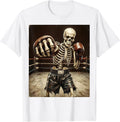Men's Skeleton Boxer Mid-Punch Graphic Tee T-Shirt - White