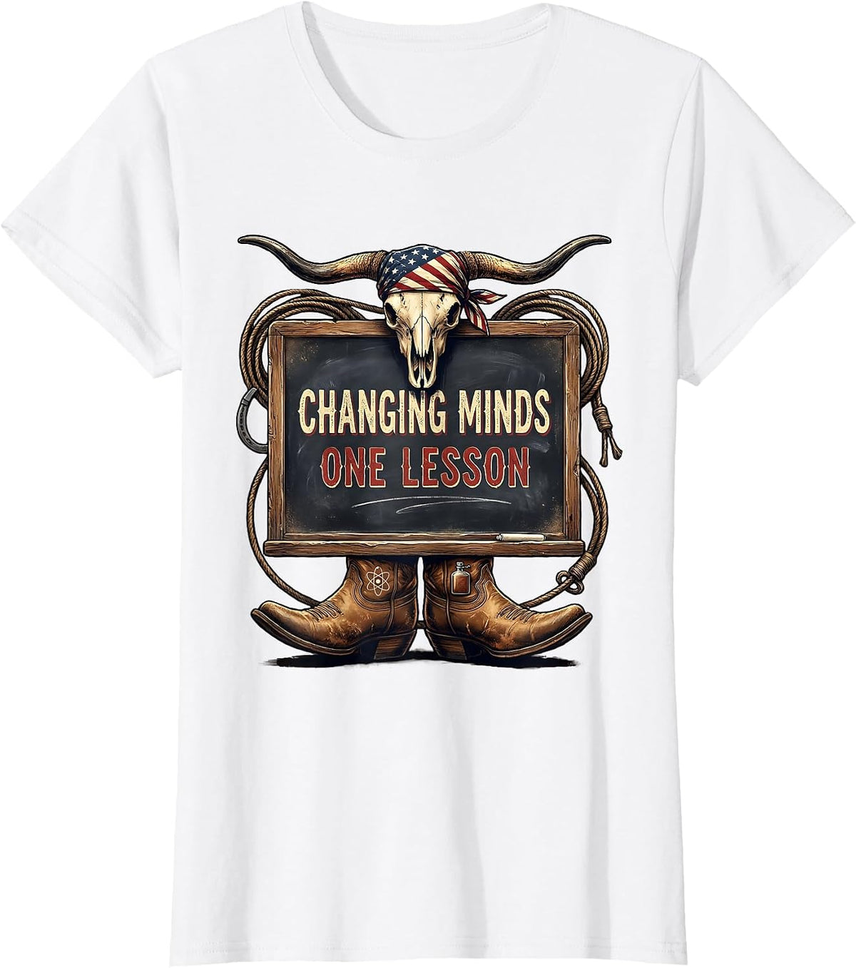 Changing Minds One Lesson Science Teacher Design T-Shirt - White