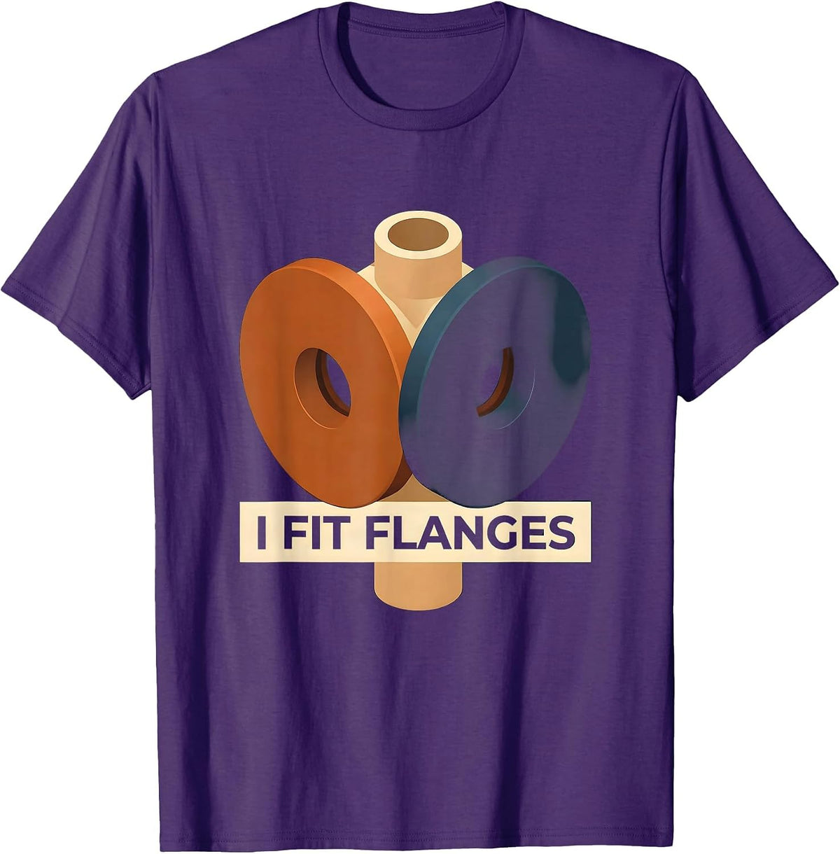 I Fit Flanges Funny Plumber Pipefitter Trade Humor T-Shirt - Purple