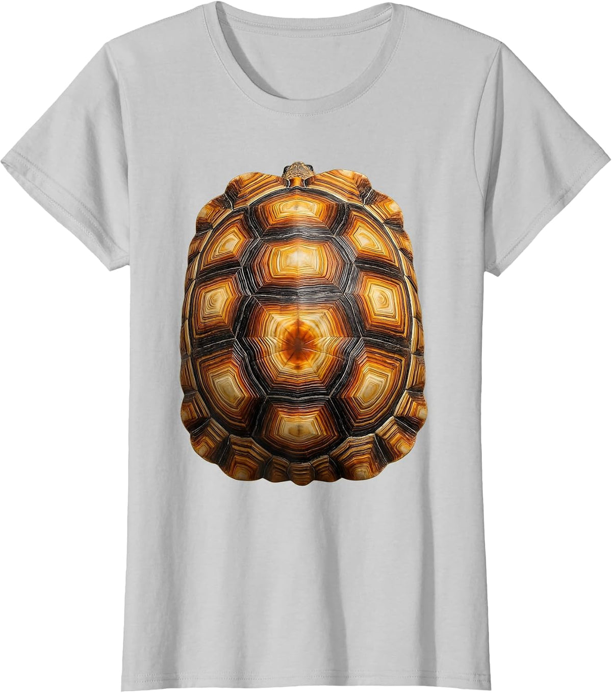 Women's Tortoise Shell Tie Dye Concentric Rings Design T-Shirt - Silver Grey
