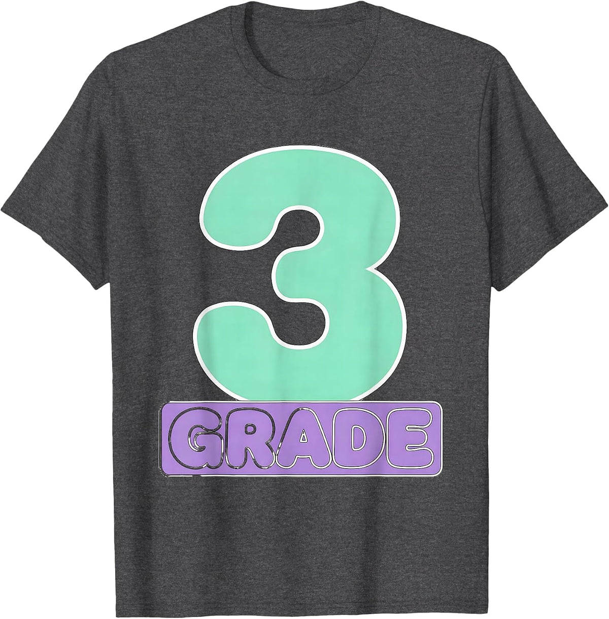 Third Grade Cute Teacher Back to School T-Shirt - Dark Heather Grey
