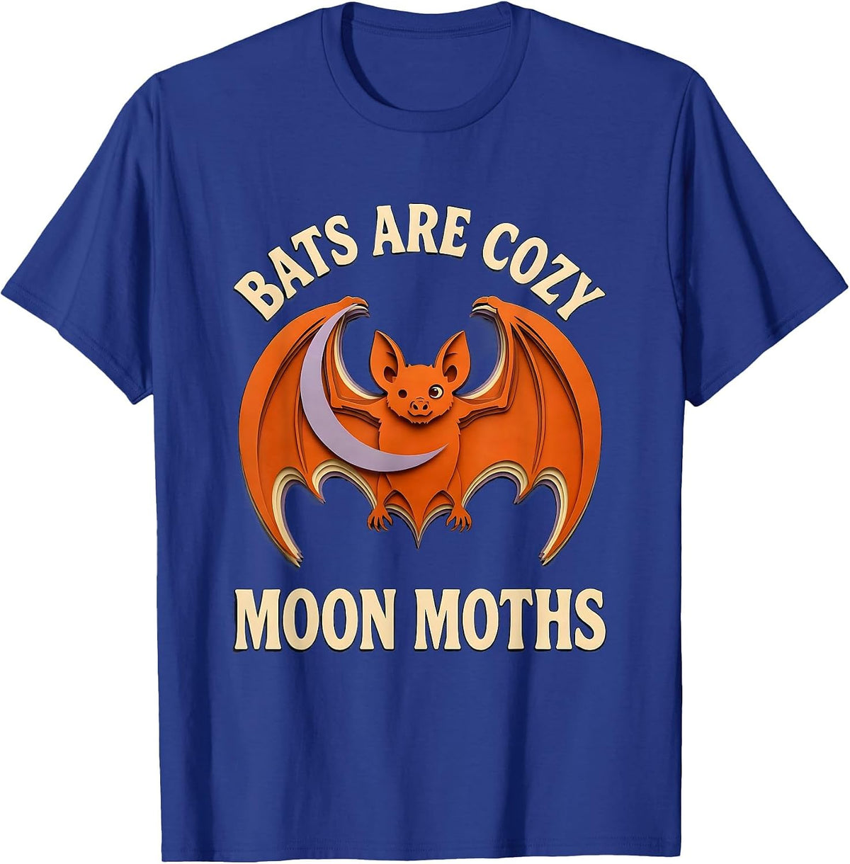 Men's Bats Are Cozy Moon Moths Funny Bat Lover Wildlife Biology T-Shirt - Royal Blue