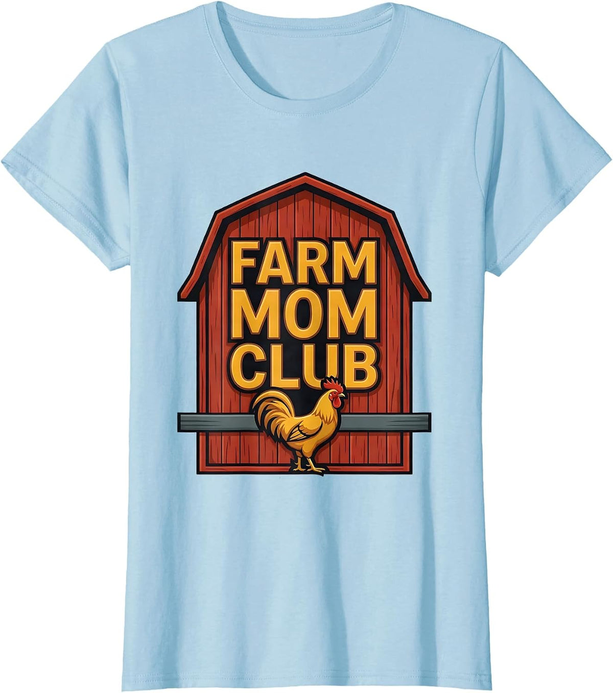 Women's Farm Mom Club Funny Mom Grandma Mother Day Gift T-Shirt - Baby Blue