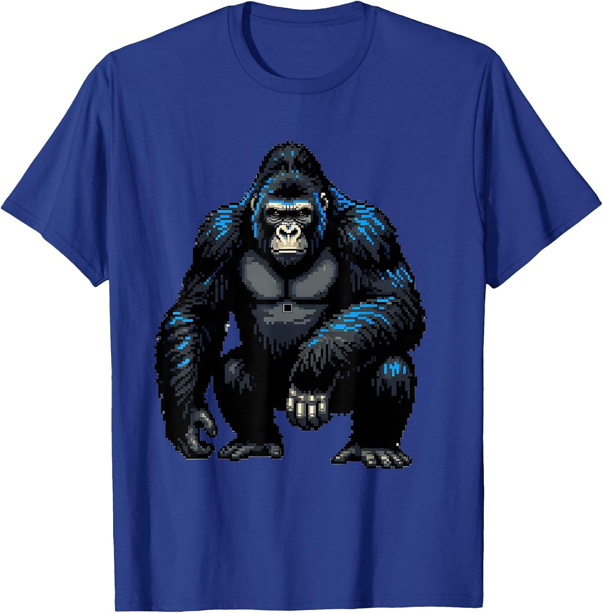 Men's Pixelated Gorilla Halloween Costume Meme Humor T-Shirt - Royal Blue