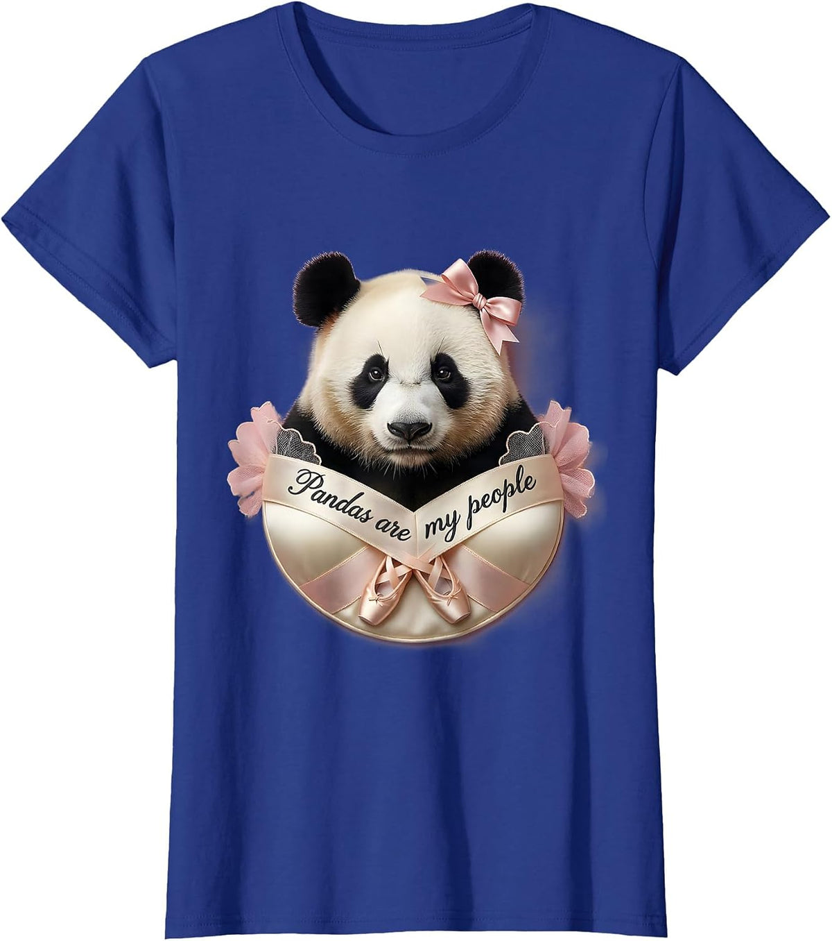 Women's Pandas Are My People Panda Lover Design T-Shirt - Royal Blue
