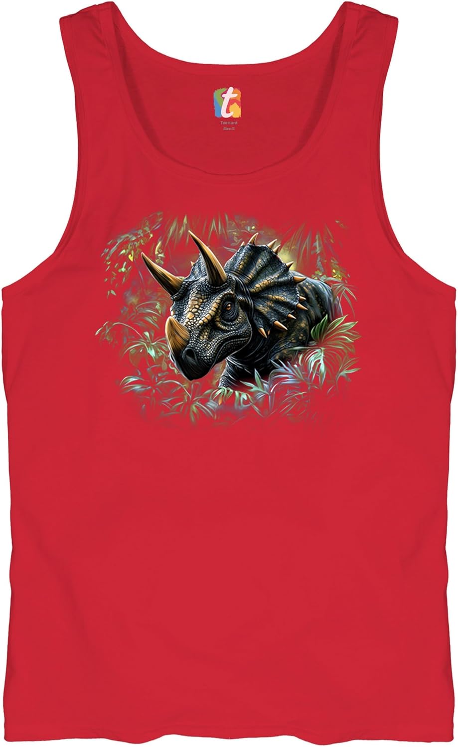 Triceratops Jungle Men's T-Shirt Dinosaur Dino Lover Jurassic Era Prehistoric Cool Horned Reptile Paleontology Men's Tee - 3