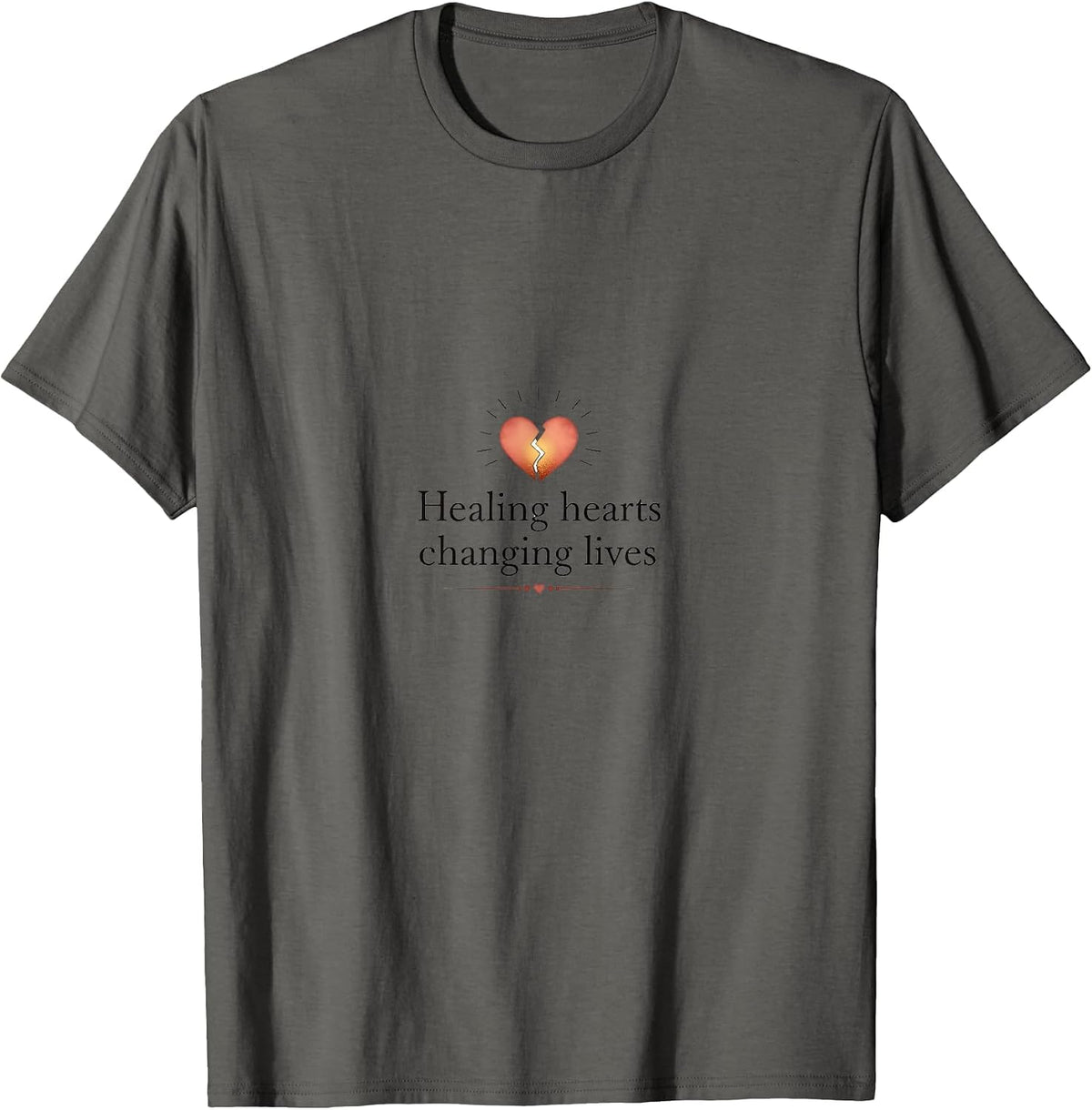 Healing Hearts Changing Lives Counselor Design T-Shirt - Asphalt Grey