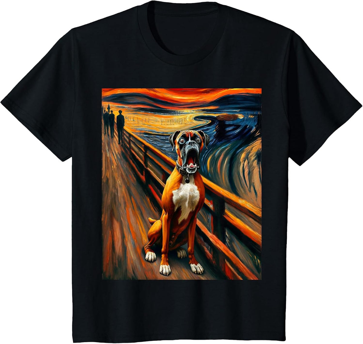 Expressionist Artsy Boxer Dog | Artistic Boxer T-Shirt - Black