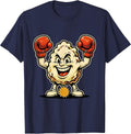 Popcorn Boxer Funny Fighting Kernel Graphic T-Shirt - Navy Blue