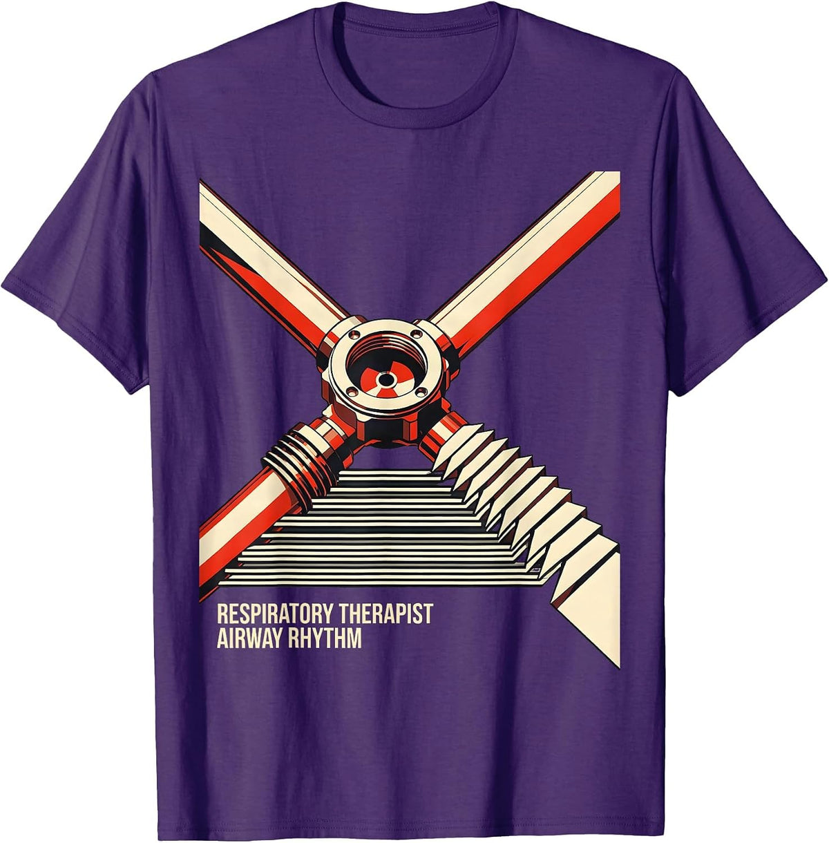 Men's Respiratory Therapist Airway Rhythm Constructivist Poster T-Shirt - Purple
