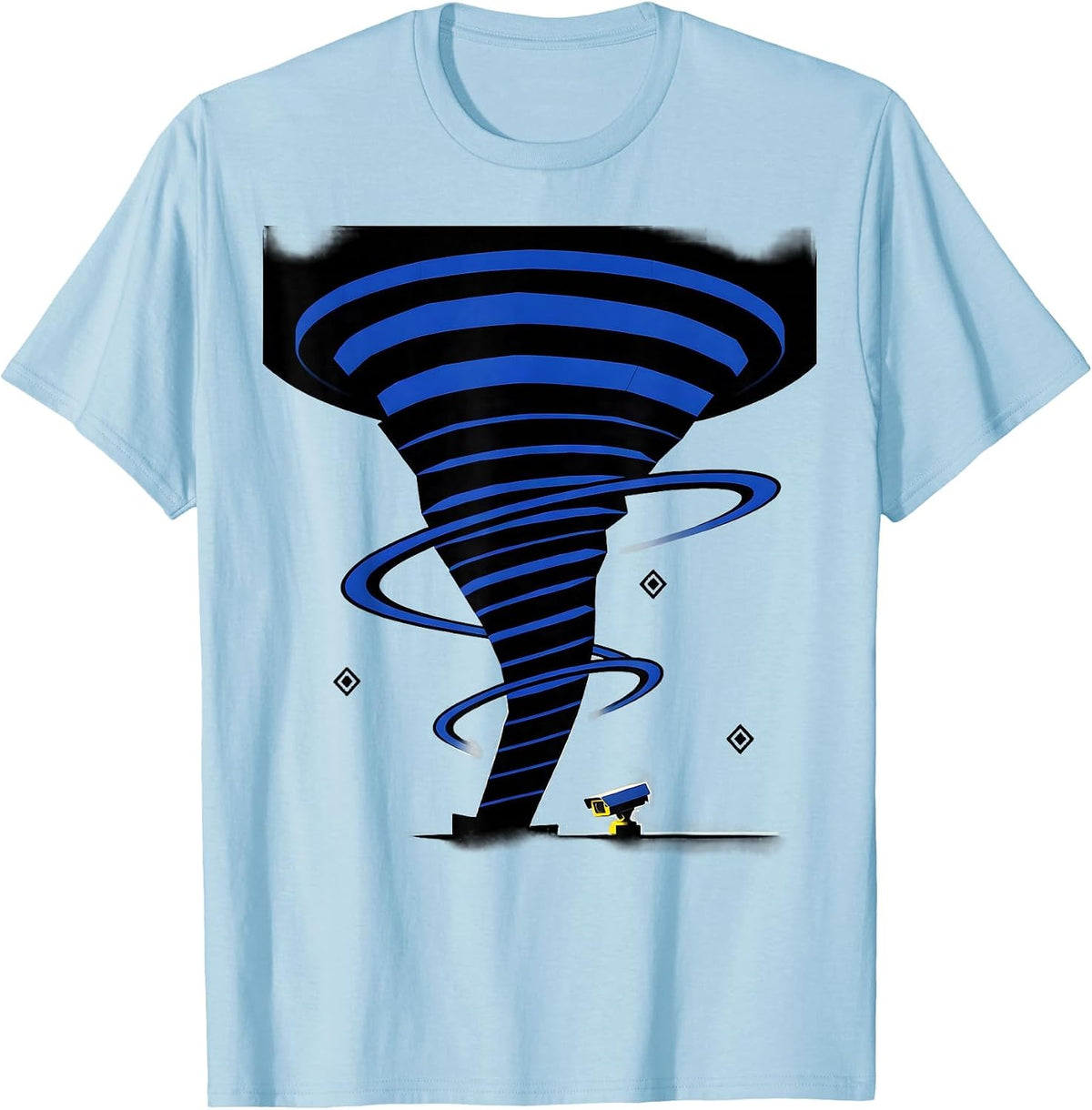 Men's Tornado Funnel Storm Chaser Meteorology Humor T-Shirt - Baby Blue