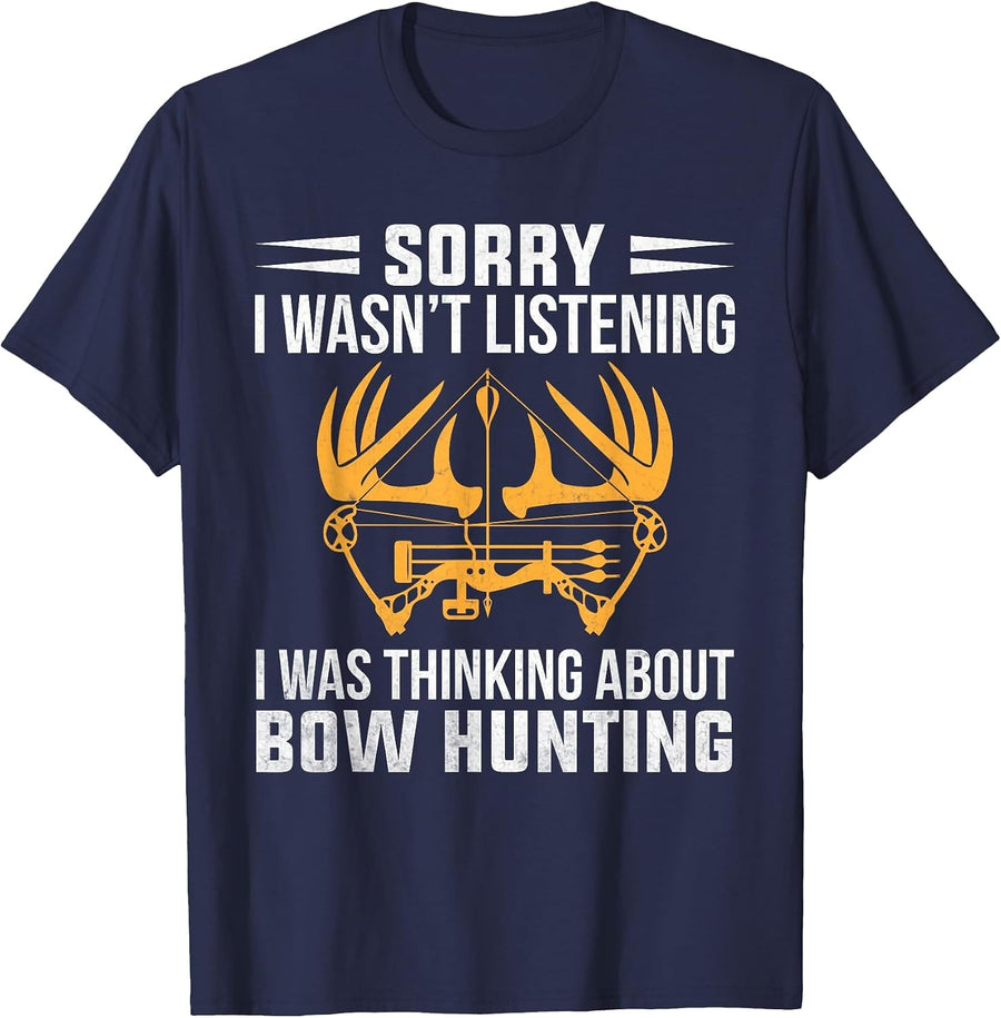 Hunting Archer American Flag Bowhunting Bowhunter Bowtech T-Shirt - Navy Blue