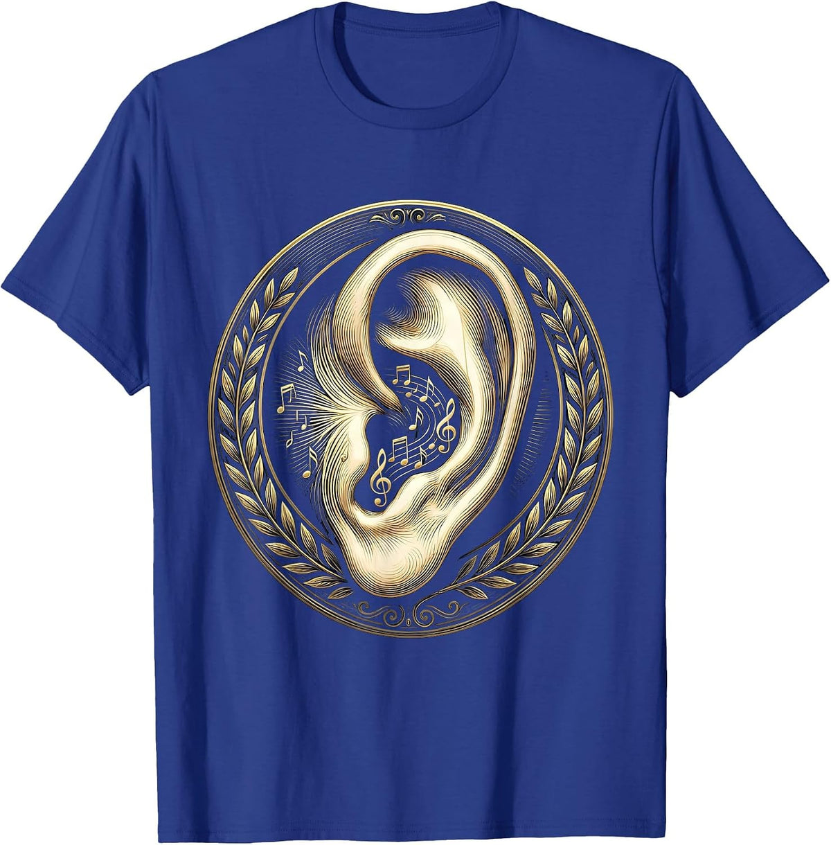 Music Teacher Ear With Musical Notes Blooming Art T-Shirt - Royal Blue