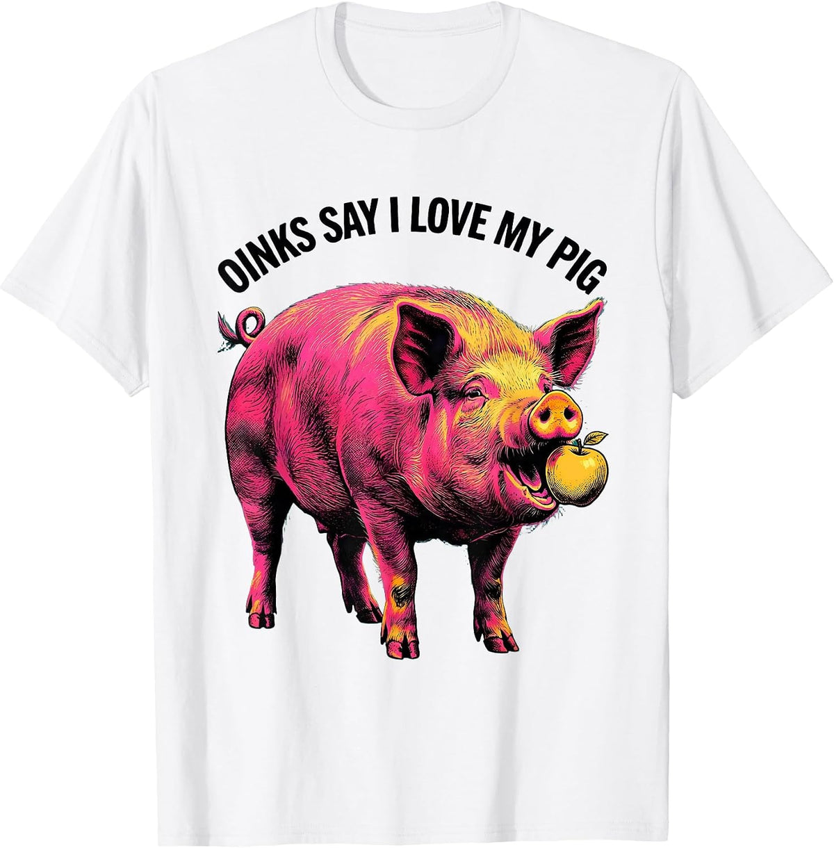 Men's Oinks Say I Love My Pig Funny Pig Lover Guinea Pig Owner T-Shirt - White