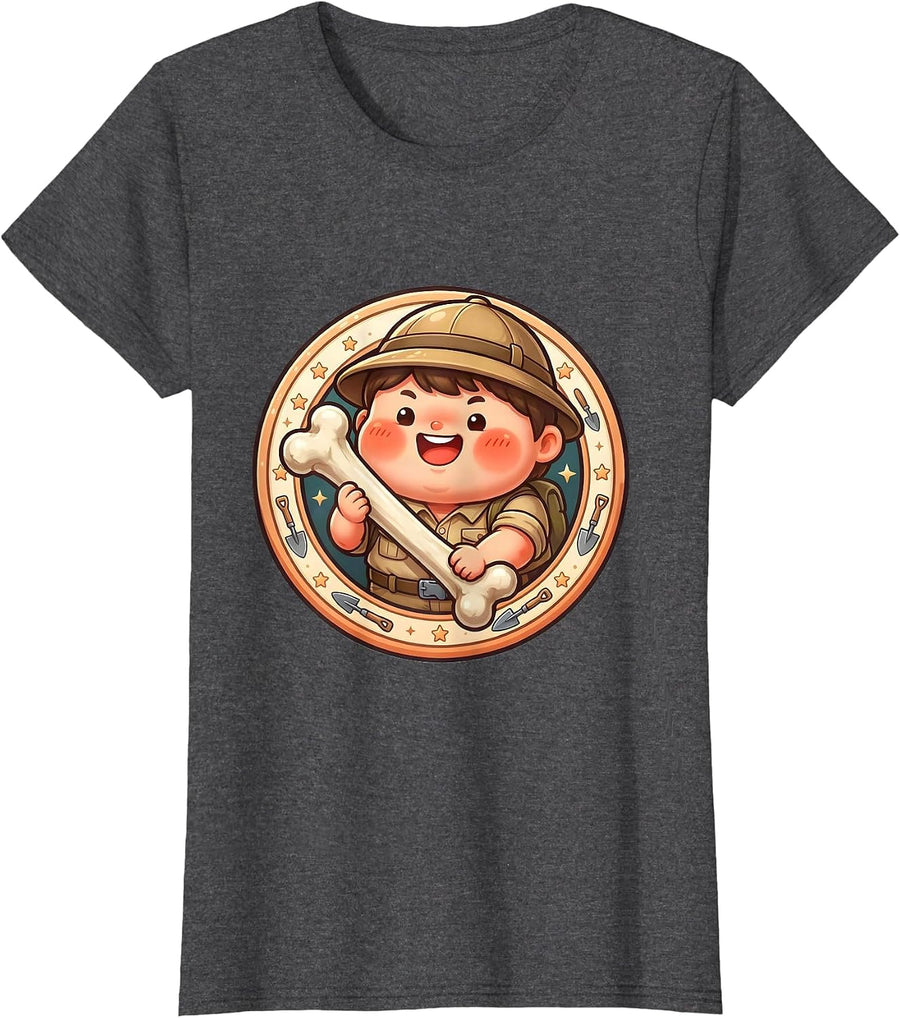 Women's I Found This Humerus Archaeologist Bone Dig T-Shirt - Dark Heather Grey
