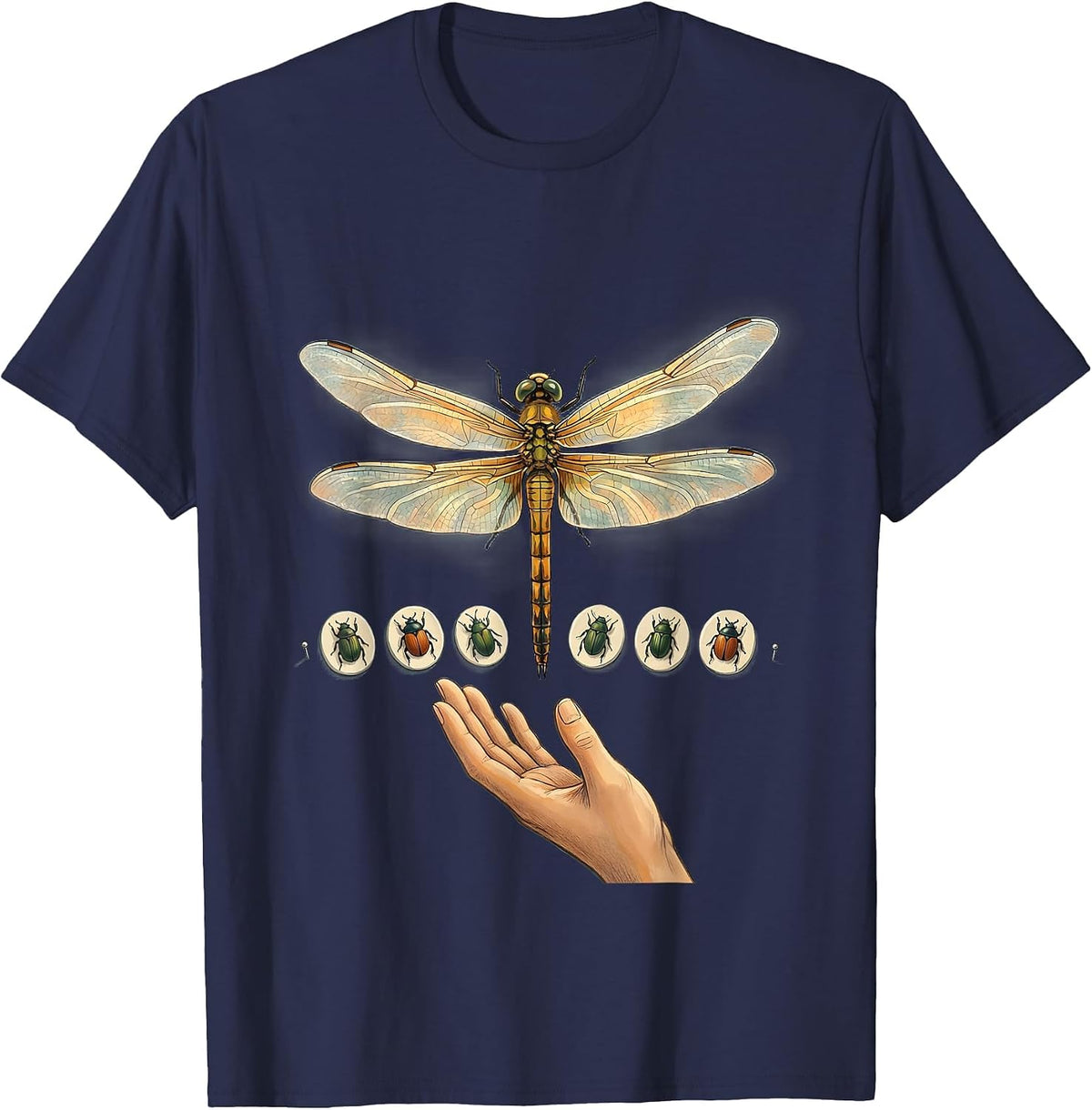 Damselfly Insect Bug Collector Entomologist Vintage Humor T-Shirt - Navy Blue