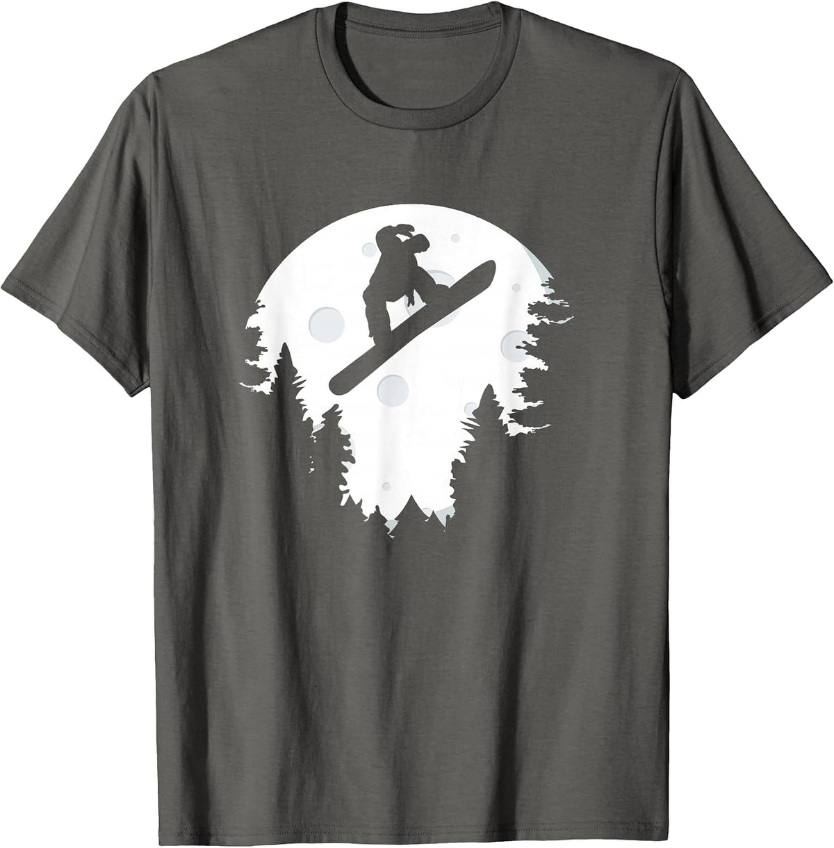 Funny Snowboard in Moon Boys Snowboarder T-Shirt - Asphalt Grey