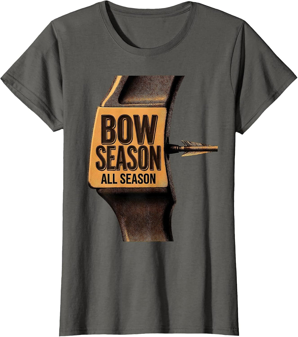 Women's Bow Season All Season Archery Hunting Design T-Shirt - Asphalt Grey