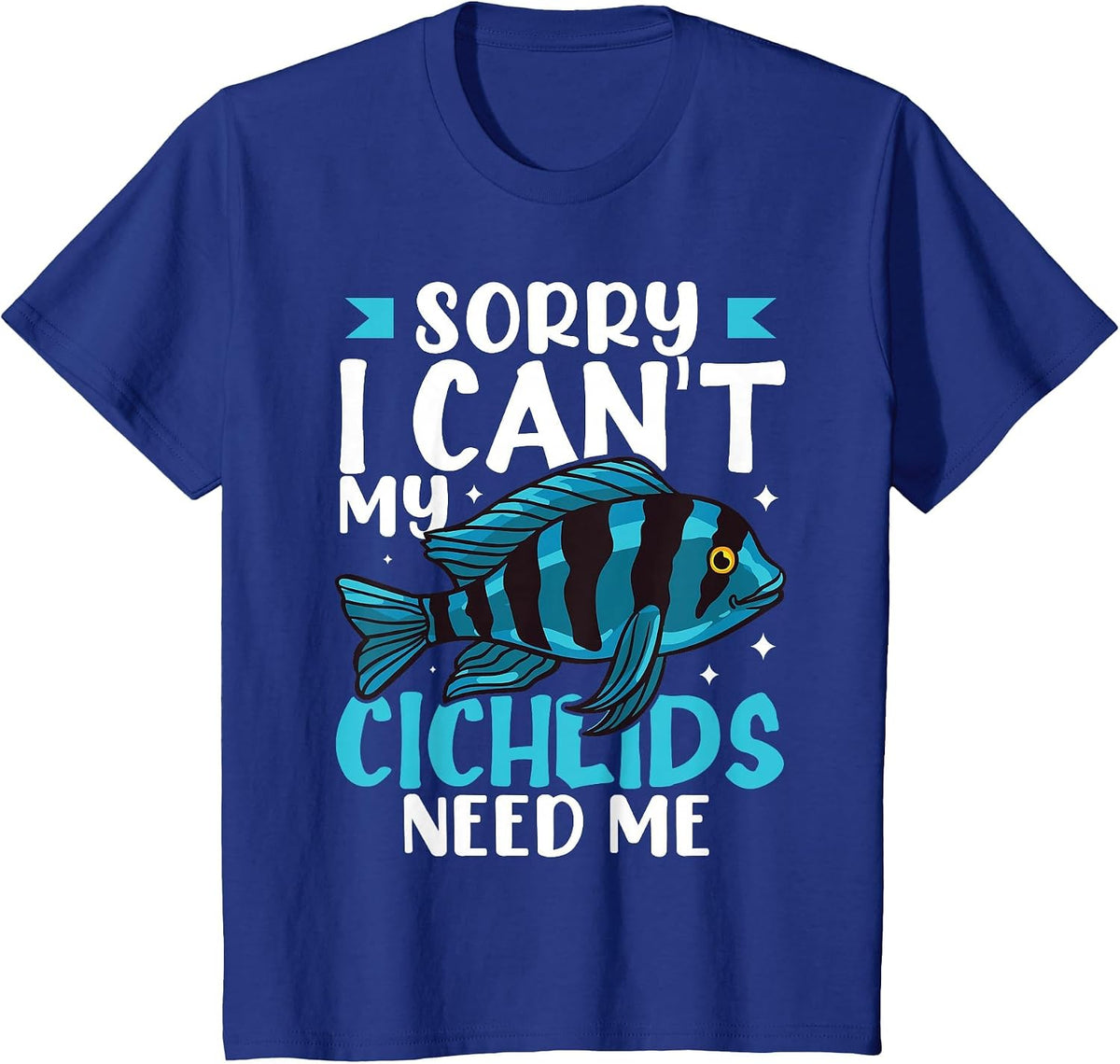 Cichlid Fish Funny Animals African Aquarium T-Shirt - Royal Blue